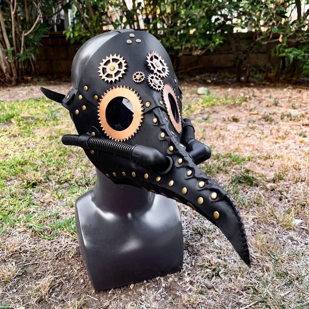 Plague Doctor Mask Long Nose Bird Mask Black